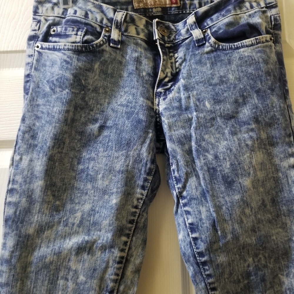 Blue vintage style denim jeans